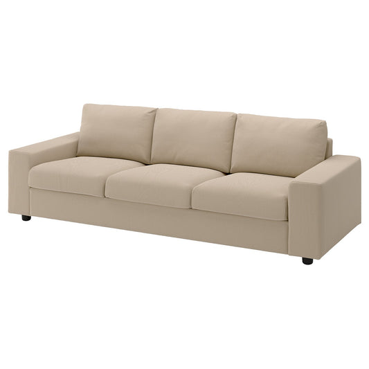 VIMLE 3-seat sofa, with wide armrests/Kelinge beige, 255 cm