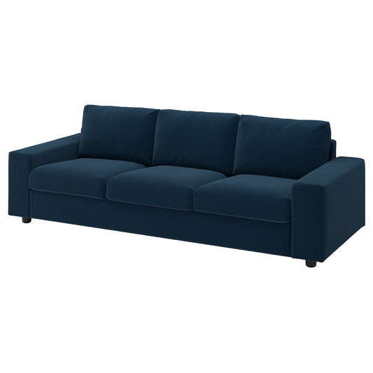 VIMLE 3-seat sofa, with wide armrests/Kelinge dark blue, 255 cm