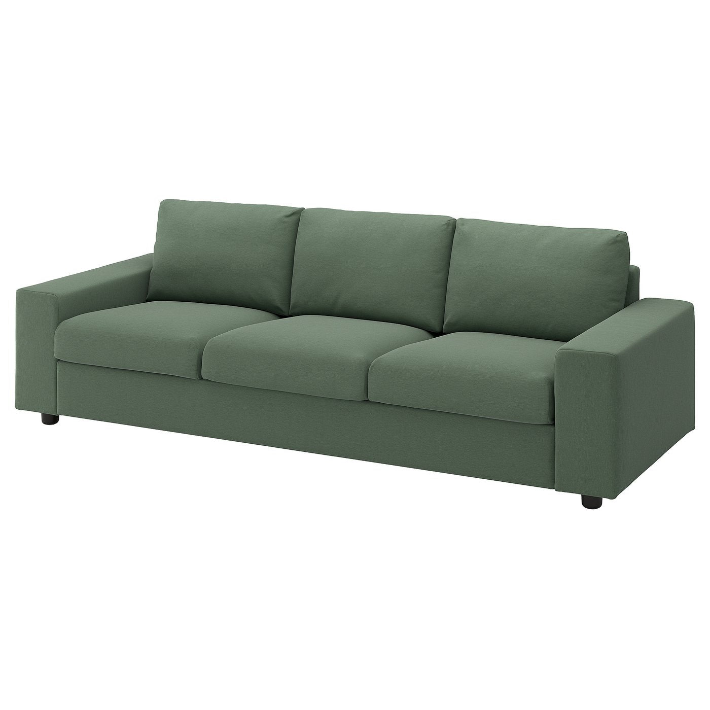 VIMLE 3-seat sofa, with wide armrests/Knäbäck grey-green, 255 cm
