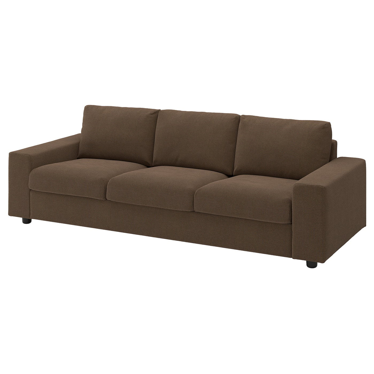 VIMLE 3-seat sofa, with wide armrests/Mosshed dark brown, 255 cm