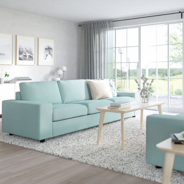 VIMLE 3 seater sofa - with wide armrests/Saxemara light blue ,