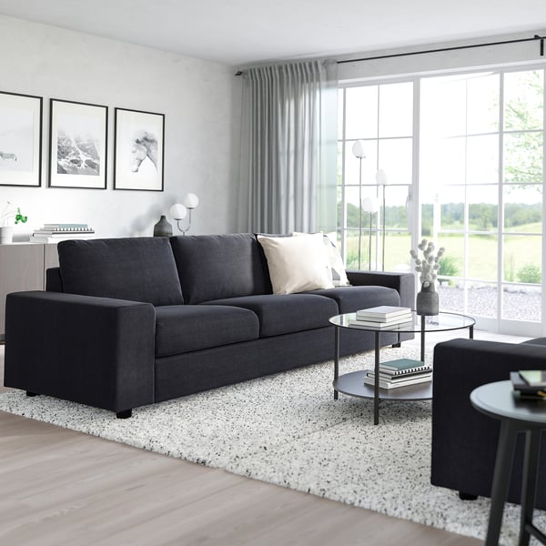 VIMLE 3 seater sofa - with wide armrests/Saxemara blue-black ,