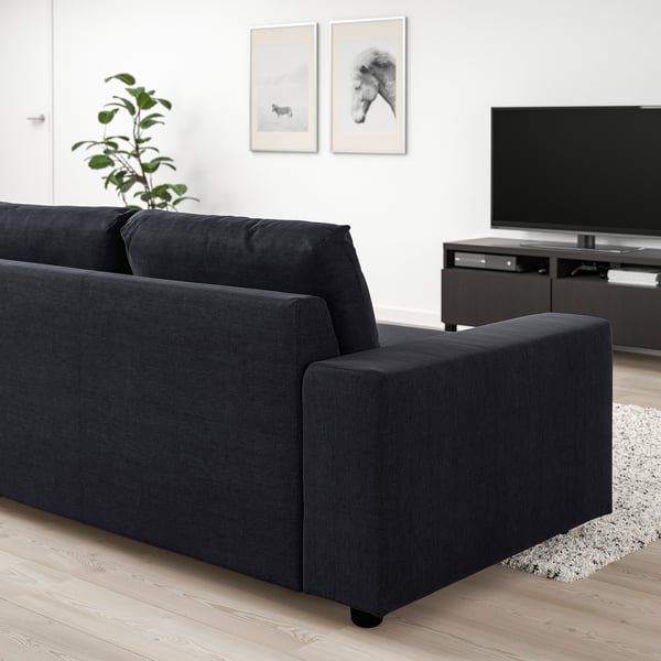 VIMLE 3 seater sofa - with wide armrests/Saxemara blue-black ,