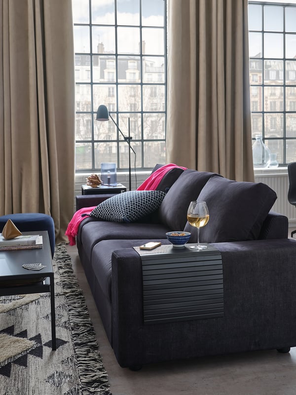 VIMLE 3 seater sofa - with wide armrests/Saxemara blue-black ,