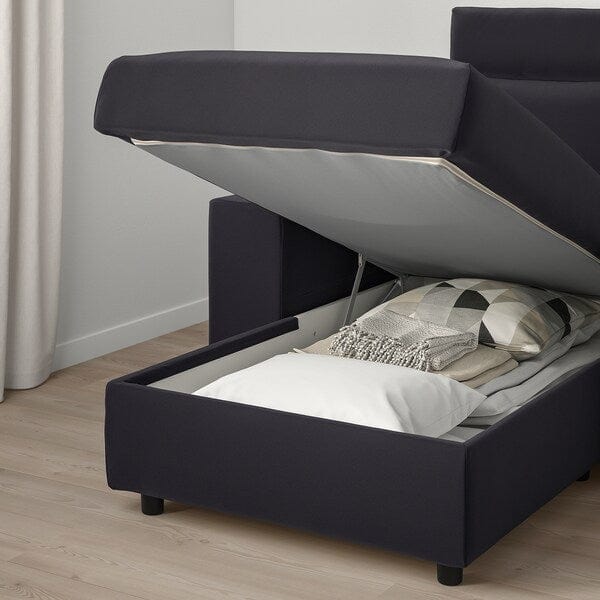 Ikea VIMLE - 3-seater sofa with chaise-longue, wide armrests with headrest/Djuparp dark grey ,