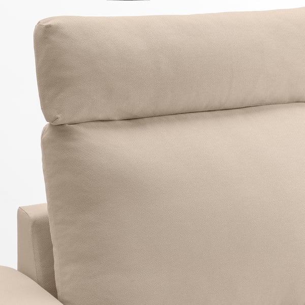 VIMLE 3-seat sofa with chaise longue, with wide armrests with headrest/Hallarp beige, 266 cm