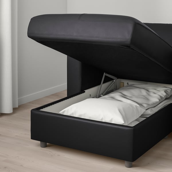 VIMLE 3-seat sofa, with chaise longue/Grann/Bomstad black, 252 cm