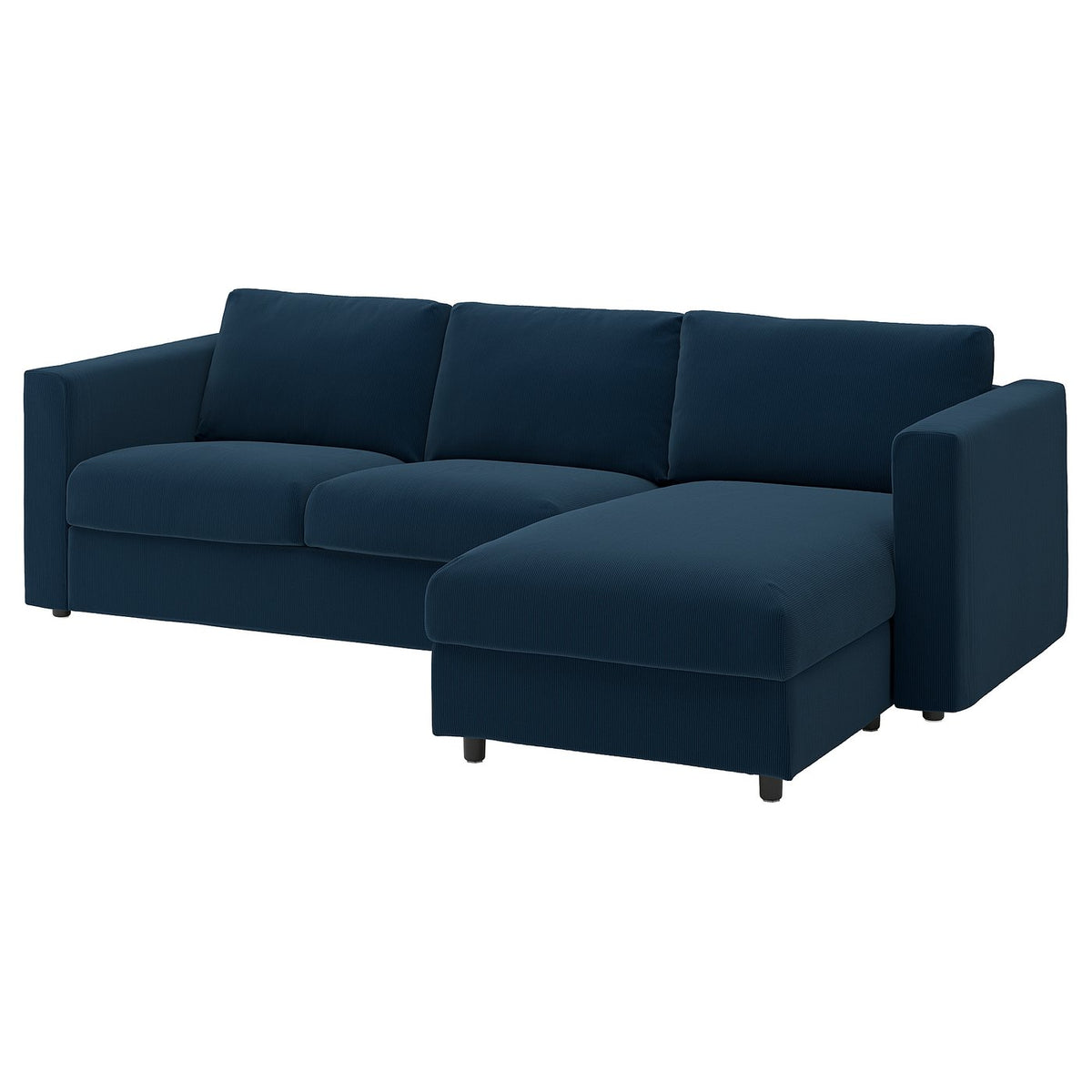 VIMLE 3-seat sofa, with chaise longue/Kelinge dark blue, 252 cm