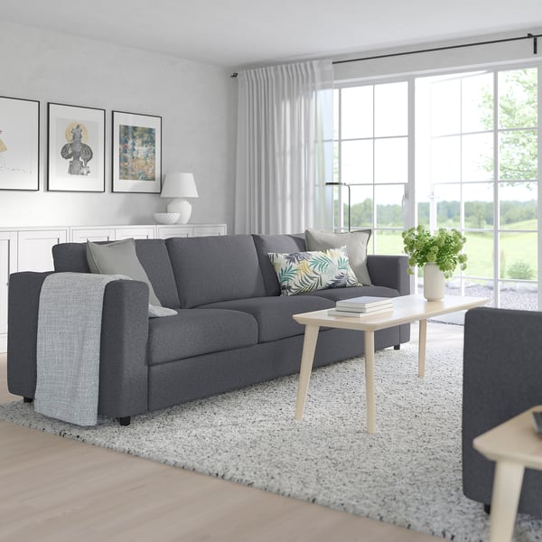 VIMLE 3-seat sofa, Gunnared medium grey, 241 cm