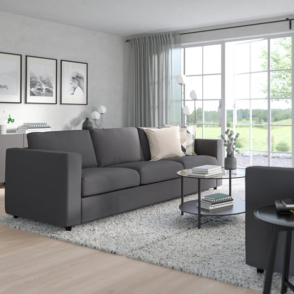 VIMLE 3-seat sofa, Hallarp grey, 241 cm
