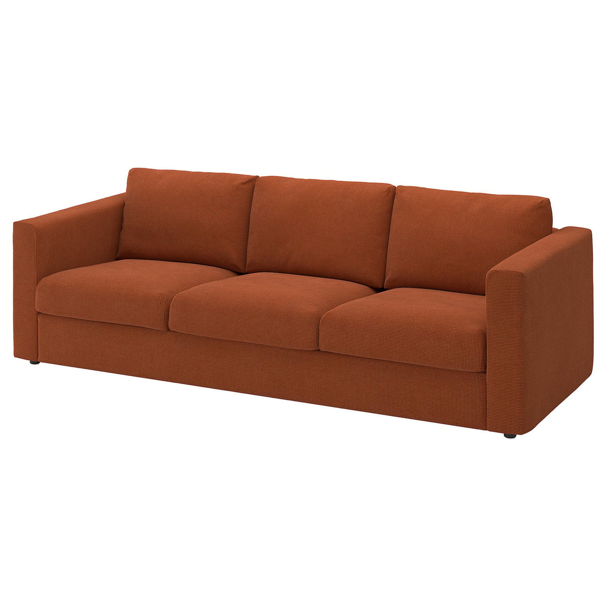 VIMLE 3-seat sofa, Mosshed red-brown, 241 cm