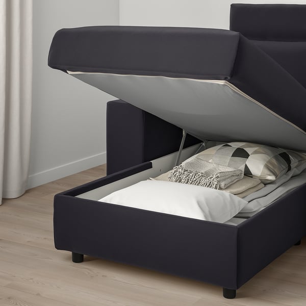 VIMLE 4-seat sofa, with chaise longue/Djuparp dark grey, 322 cm