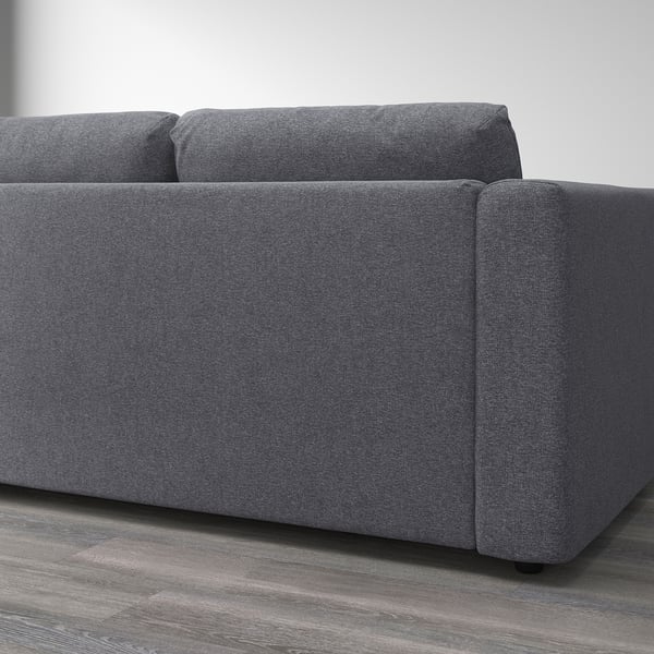 VIMLE 4-seater sofa with chaise-longue - Smoke grey Gunnared ,