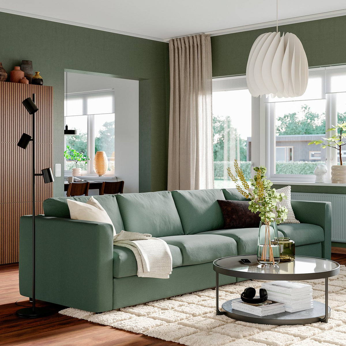 VIMLE 4-seat sofa, Mosshed grey-green
