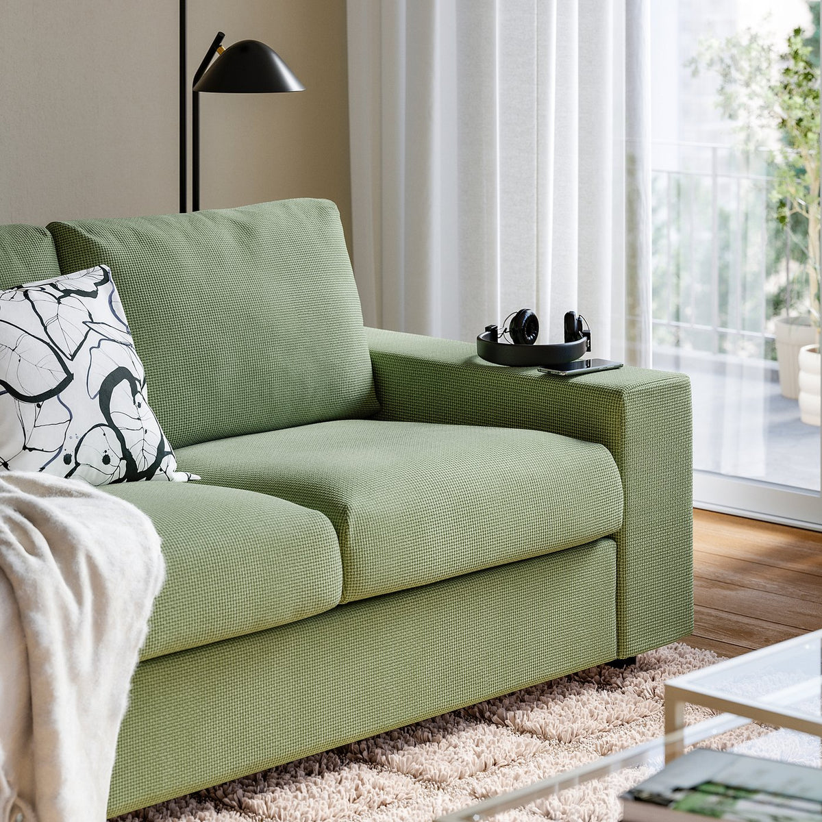 VIMLE 4-seat sofa, Mosshed grey-green