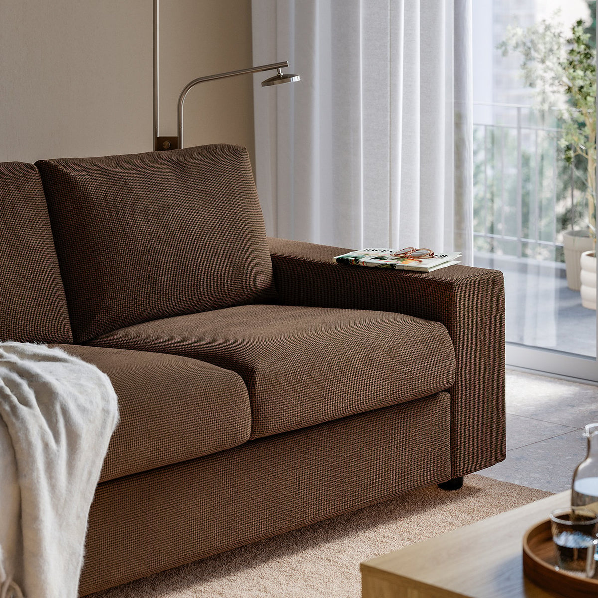 VIMLE 4-seat sofa, Mosshed dark brown