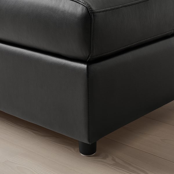 VIMLE u-shaped sofa, 6 seat, with open end/Grann/Bomstad black, 327 cm