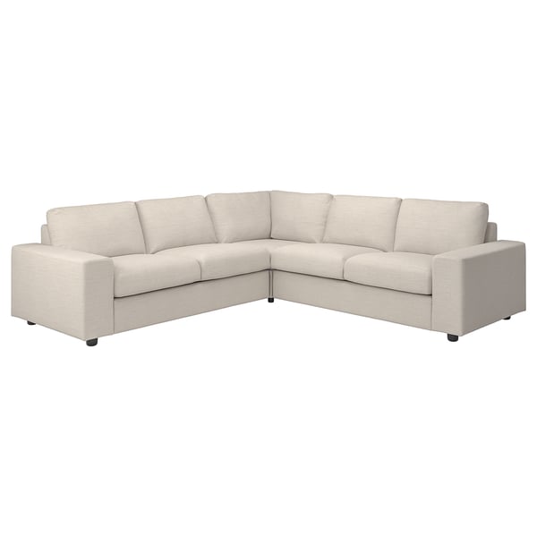 VIMLE corner sofa, 4-seat, with wide armrests/Gunnared beige, 22x54x98 cm