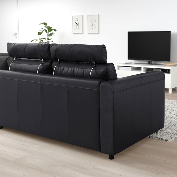 VIMLE 4-seater corner sofa - with open terminal with headrest/Grann/Bomstad black ,