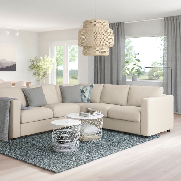 VIMLE corner sofa, 4-seat, Gunnared beige, 15x68x98 cm