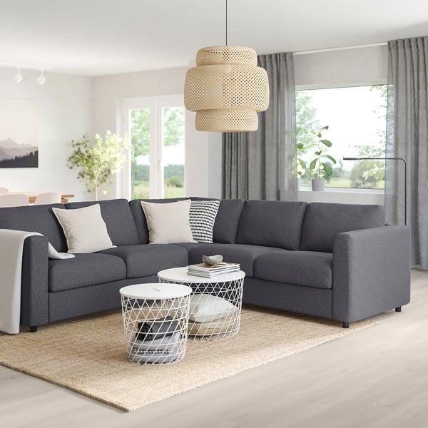 VIMLE corner sofa, 4-seat, Gunnared medium grey
