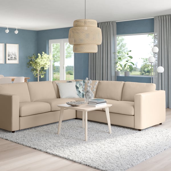 VIMLE corner sofa, 4-seat, Hallarp beige, 15x68x98 cm