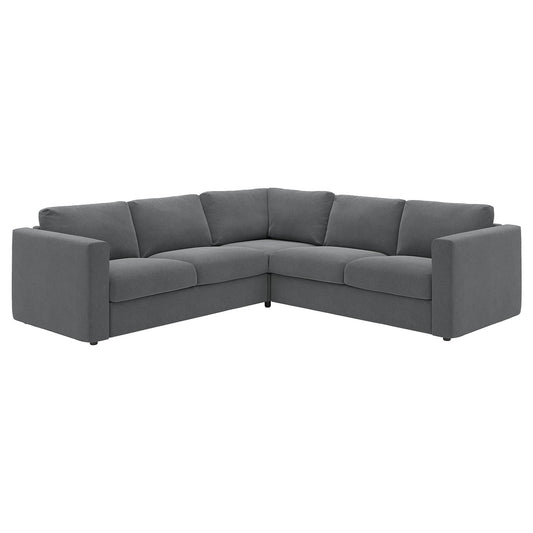 VIMLE corner sofa, 4-seat, Johanneshov dark grey