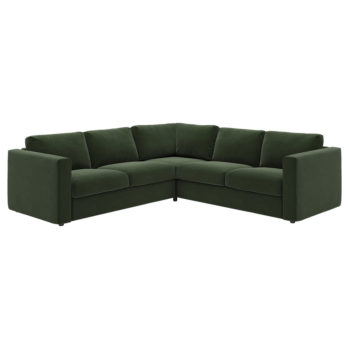 VIMLE corner sofa, 4-seat, Johanneshov dark green