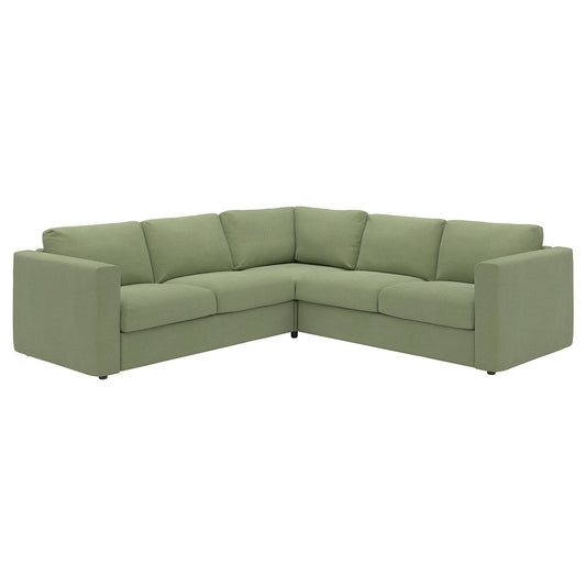 VIMLE corner sofa, 4-seat, Mosshed grey-green