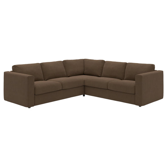 VIMLE corner sofa, 4-seat, Mosshed dark brown