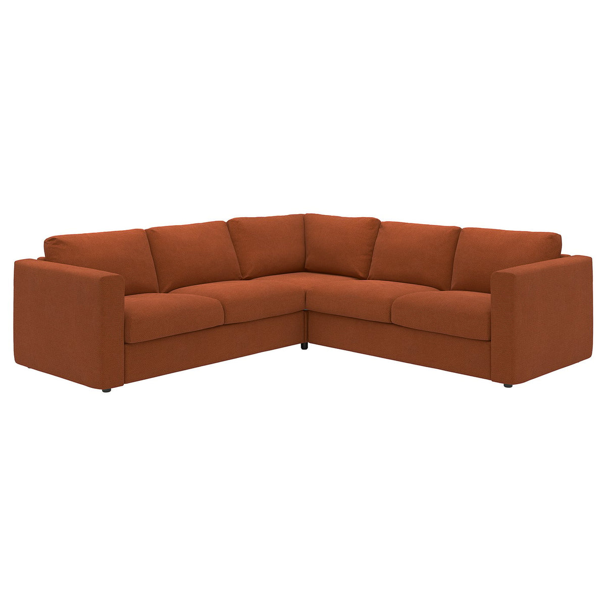 VIMLE corner sofa, 4-seat, Mosshed red-brown