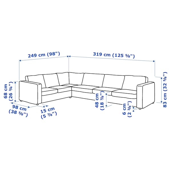 Ikea VIMLE 5-seater corner sofa - Beige Gunnared ,