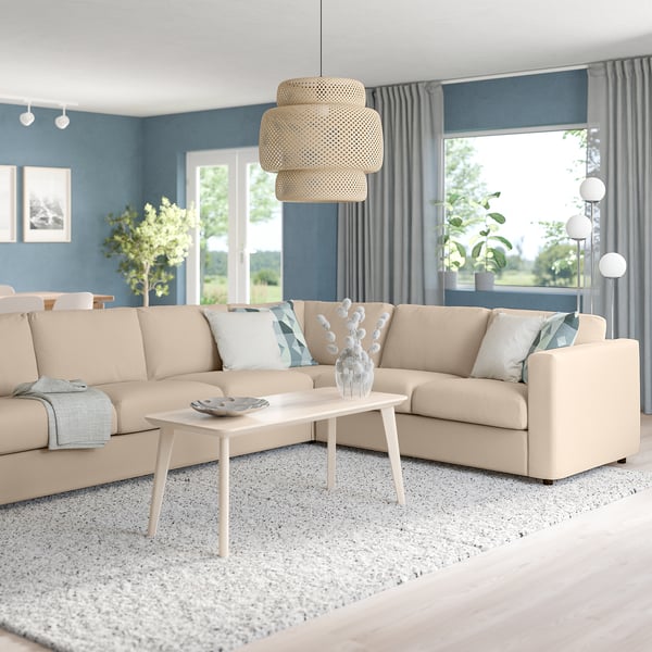 VIMLE corner sofa, 5-seat, Hallarp beige, 15x68x98 cm