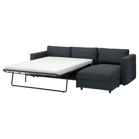 VIMLE 3-seat sofa-bed with chaise longue, Knäbäck anthracite, 271 cm