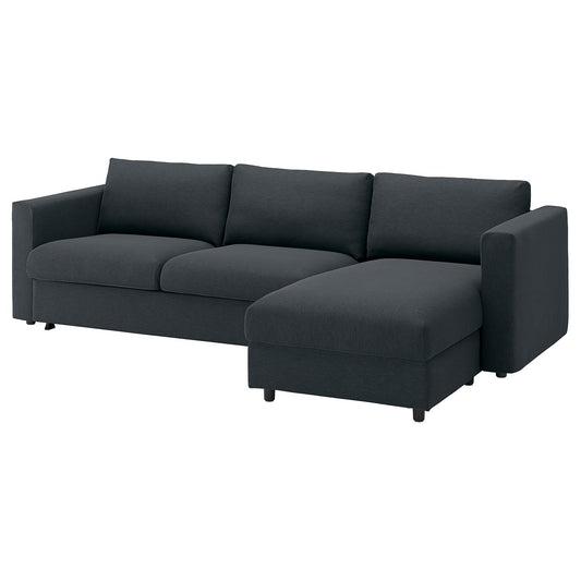 VIMLE 3-seat sofa-bed with chaise longue, Knäbäck anthracite, 271 cm
