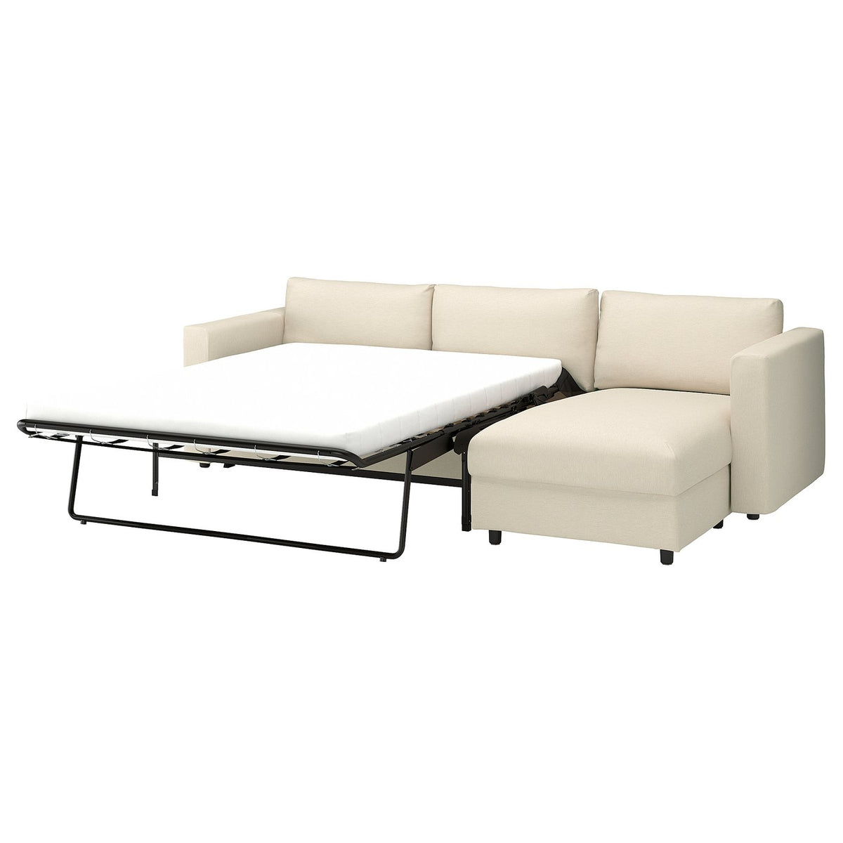 VIMLE 3-seat sofa-bed with chaise longue, Knäbäck light beige, 271 cm
