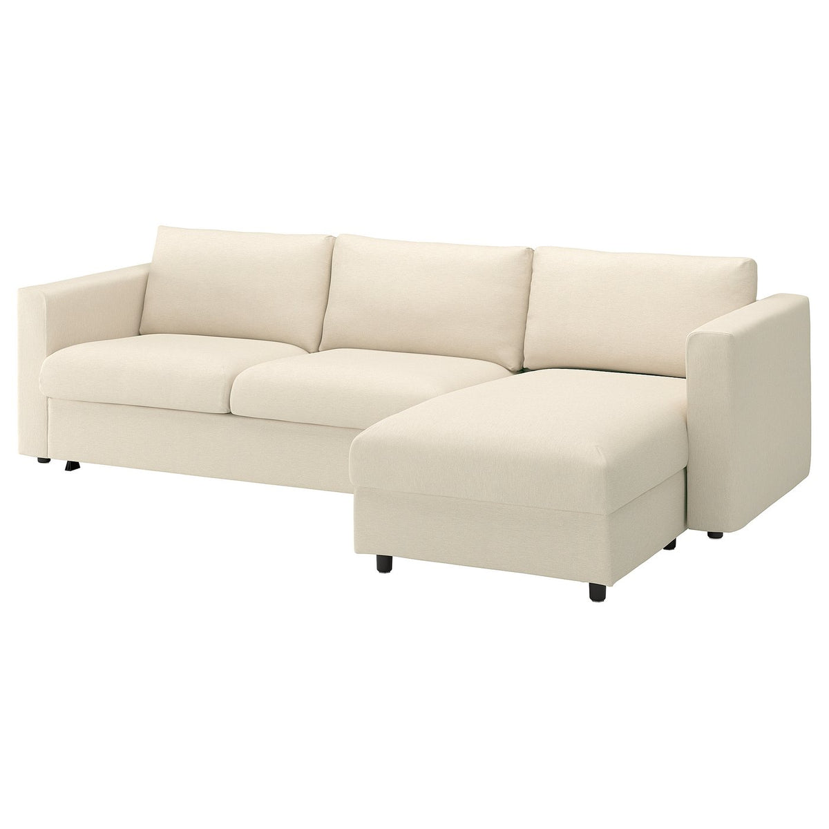 VIMLE 3-seat sofa-bed with chaise longue, Knäbäck light beige, 271 cm