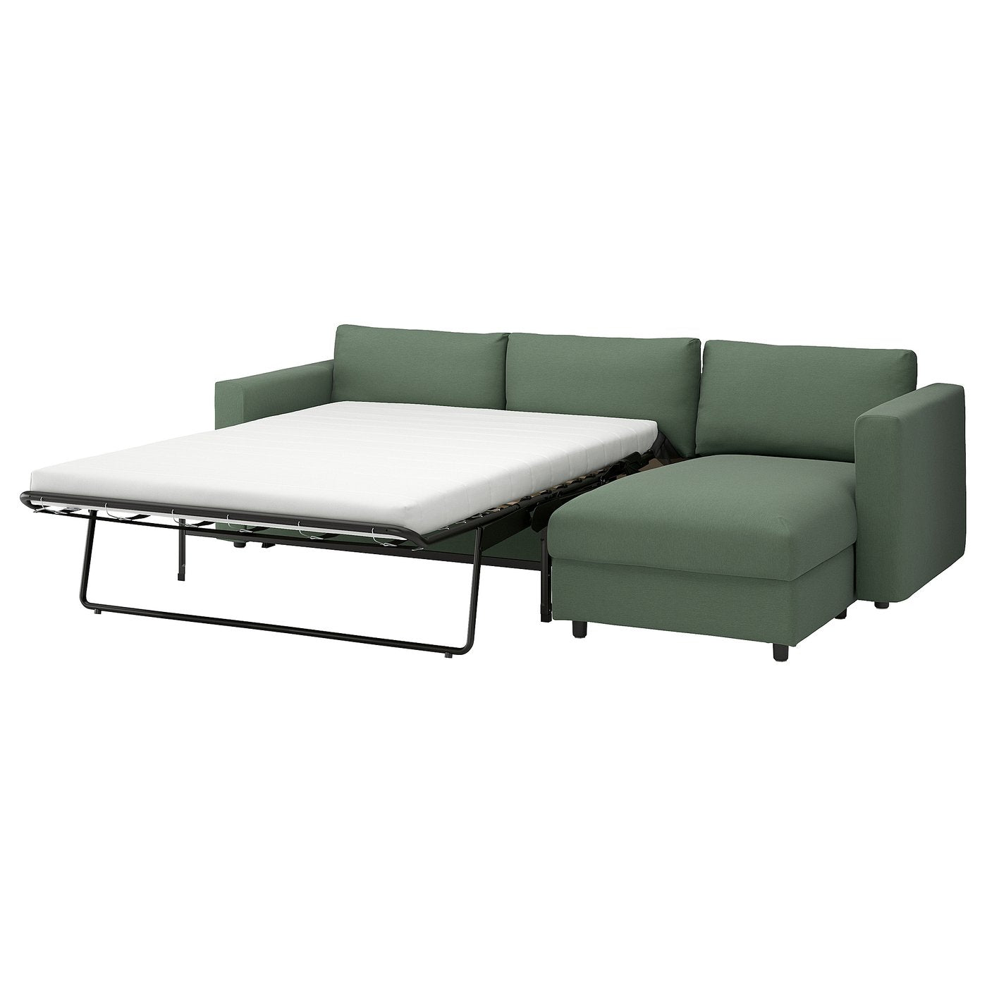 VIMLE 3-seat sofa-bed with chaise longue, Knäbäck grey-green, 271 cm
