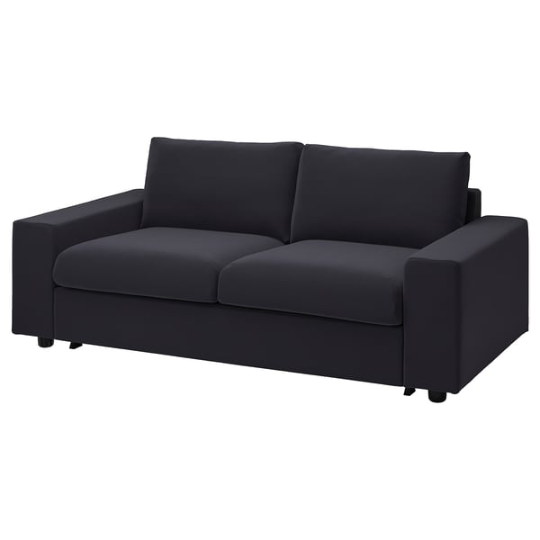 VIMLE 2-seat sofa-bed, with wide armrests/Djuparp dark grey