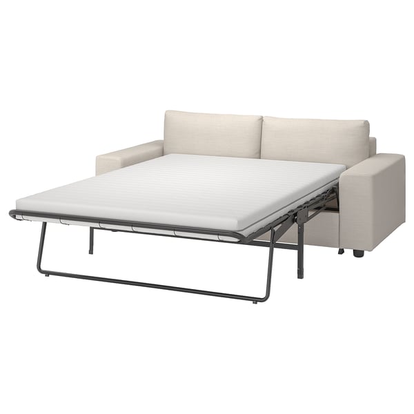 VIMLE 2-seat sofa-bed, with wide armrests/Gunnared beige, 204 cm
