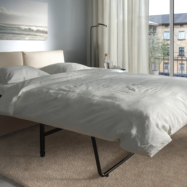 VIMLE - 2-seater sofa bed, with wide armrests/Gunnared beige ,