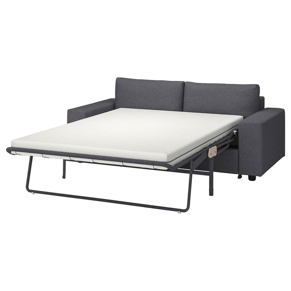 VIMLE 2-seat sofa-bed, with wide armrests/Gunnared medium grey, 204 cm