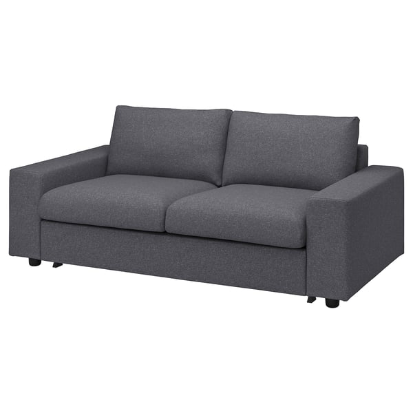 VIMLE 2-seat sofa-bed, with wide armrests/Gunnared medium grey, 204 cm