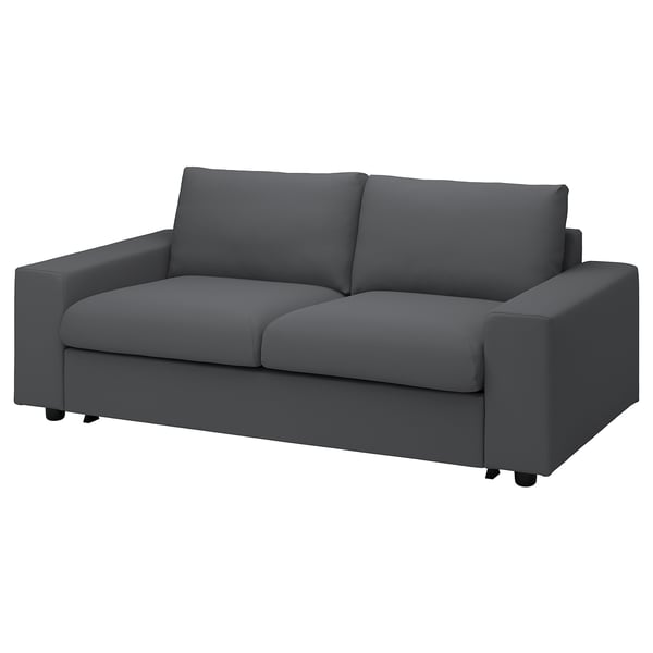 VIMLE 2-seat sofa-bed, with wide armrests/Hallarp grey, 204 cm