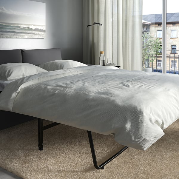 VIMLE - 2-seater sofa bed, with wide armrests/Hallarp grey ,