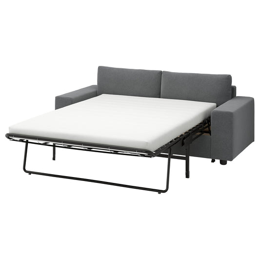VIMLE 2-seat sofa-bed, with wide armrests/Johanneshov dark grey, 204 cm