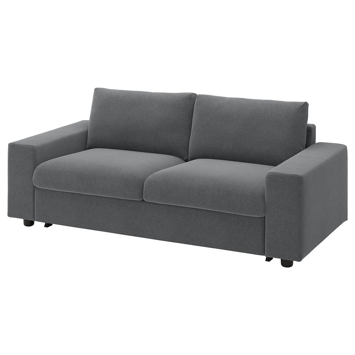VIMLE 2-seat sofa-bed, with wide armrests/Johanneshov dark grey, 204 cm