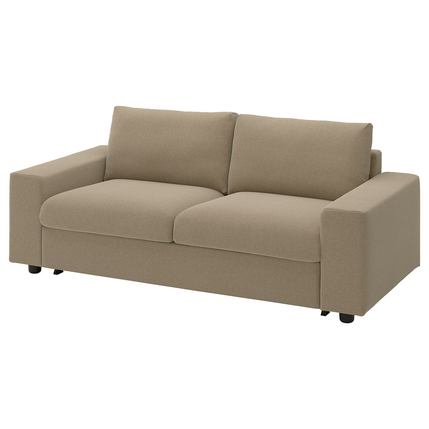 VIMLE 2-seat sofa-bed, with wide armrests/Johanneshov brown-beige, 204 cm