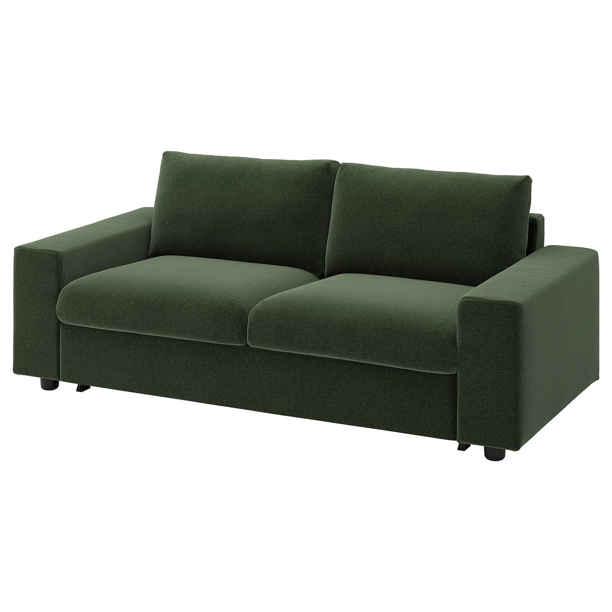 VIMLE 2-seat sofa-bed, with wide armrests/Johanneshov dark green, 204 cm