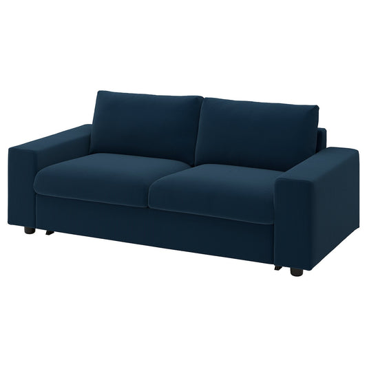 VIMLE 2-seat sofa-bed, with wide armrests/Kelinge dark blue, 204 cm